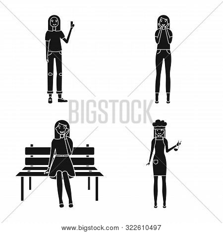 Vector Illustration Of Emotions And Female Logo. Collection Of Emotions And Body Vector Icon For Sto