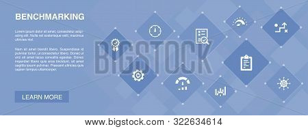 Benchmarking Banner 10 Icons Concept.process, Management, Indicator Icons
