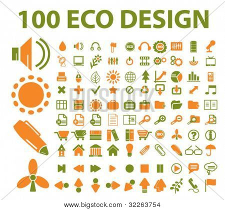 100 Öko-Design-Ikonen, Vektor