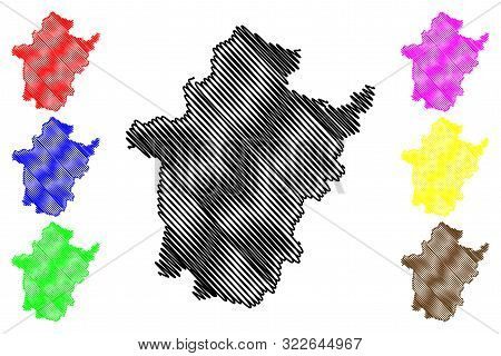 Bekes County (hungary, Hungarian Counties) Map Vector Illustration, Scribble Sketch Békés Map