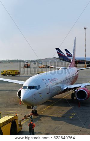 Moscow, Russia - April 27, 2019: Aircraft Of 