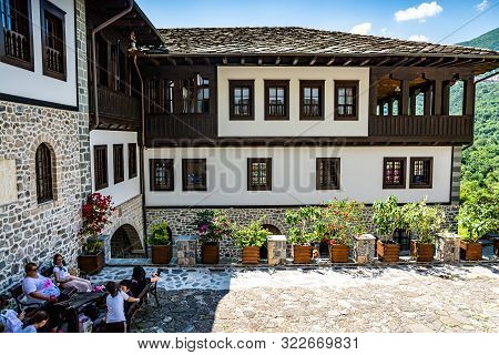 Rostusha, North Macedonia - July 27, 2019. Area Of Bigorski Monastery In Summer