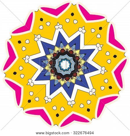 Indian Colorful Mandala And Pattern Symbols Design