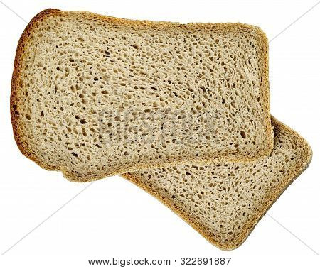 Natural Sliced Rye Bread, Loaf Shape, Isolated