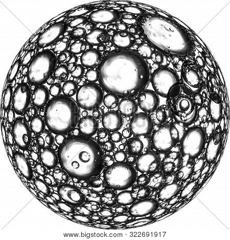 Spherical Abstraction Of A Planet On A White Background
