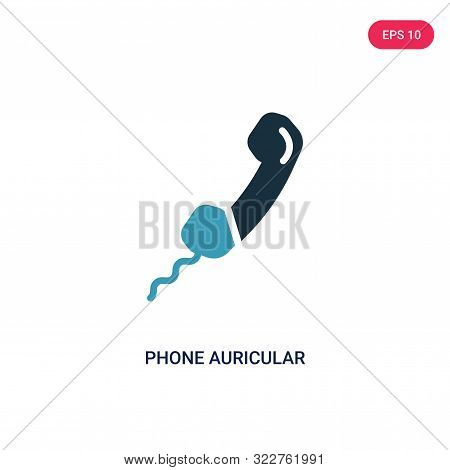 phone auricular with cable icon in two color design style.