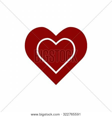 Two Hearts Icon, Love Red Smbol. Stock Vector Illustration Isolated On White Background.