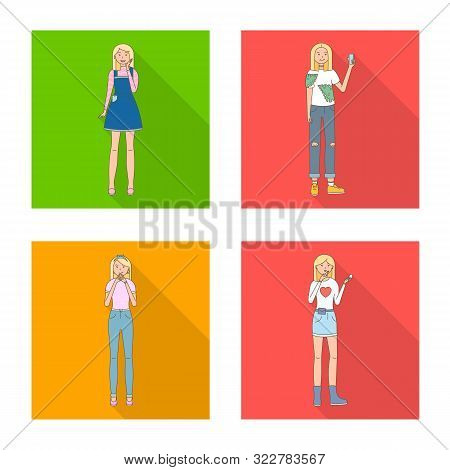 Isolated Object Of Woman And Body Sign. Collection Of Woman And Style Stock Symbol For Web.