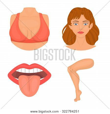 Vector Design Of Body And Part Sign. Collection Of Body And Anatomy Vector Icon For Stock.