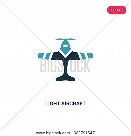 light aircraft icon in two color design style.