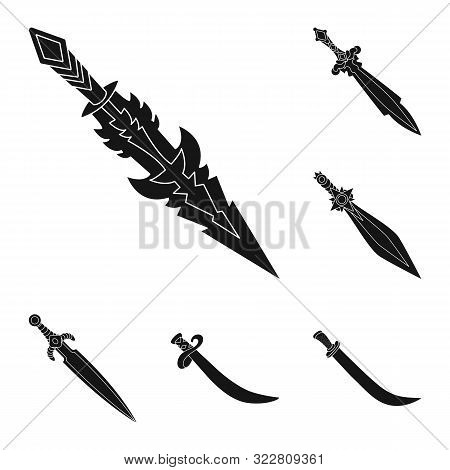 Vector Illustration Of Sharp And Blade Symbol. Set Of Sharp And Dagger Vector Icon For Stock.