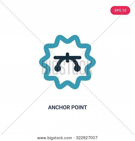 anchor point icon in two color design style.