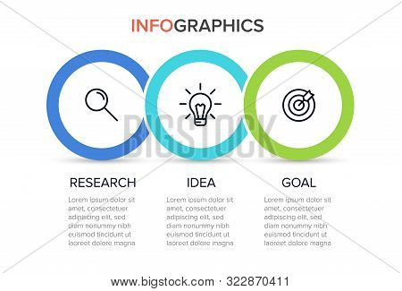 Concept Of Arrow Business Model With 3 Successive Steps. Three Colorful Rectangular Elements. Timeli