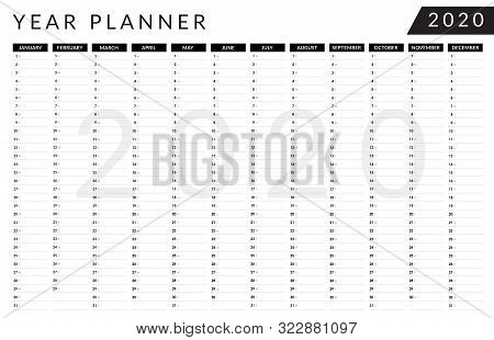2020 Year Planner Vector Photo Free Trial Bigstock