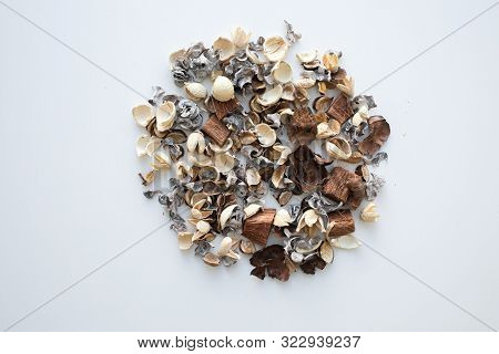 Flowers Composition. Frame Made Of Dried Rose Flowers On White Background. Flat Lay, Top View, Copy 