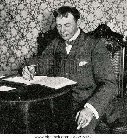 Jerome K. Jerome. Obrázek od Karl Bulla. Zveřejněno v časopise 