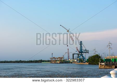 Electricity Authority Station, Bangpakong Power Plant Station, Energy Concept, Evening Sky