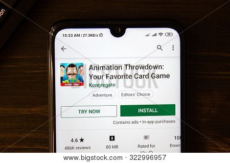 Ivanovsk, Russia - July 21, 2019: Animation Throwdown App On The Display Of Smartphone