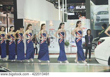 Bangkok-apil 2 Pretty At The35th Bangkok International Motor Show 2014 On Apil 2 2014 In Bangkok, Th