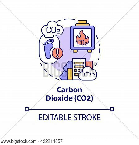 Carbon Dioxide Concept Icon. Greenhouse Gases Type Abstract Idea Thin Line Illustration. Co2 Concent