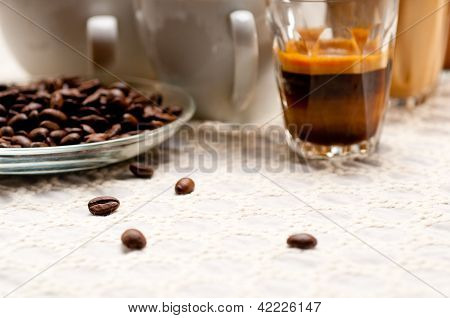 Udvalg af forskellige kaffe Type