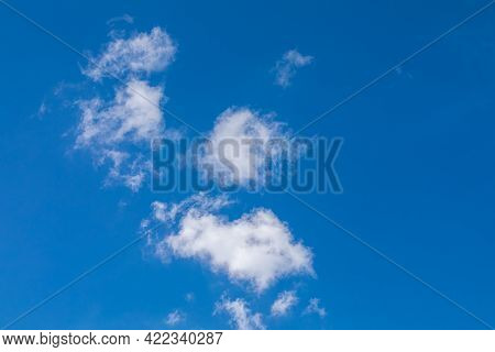 Sinn Sky With Small Light White Clouds. Clear Sunny Weather. Bright Day