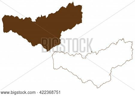 Merzig Wadern District (federal Republic Of Germany, State Of Saarland, Rural District) Map Vector I
