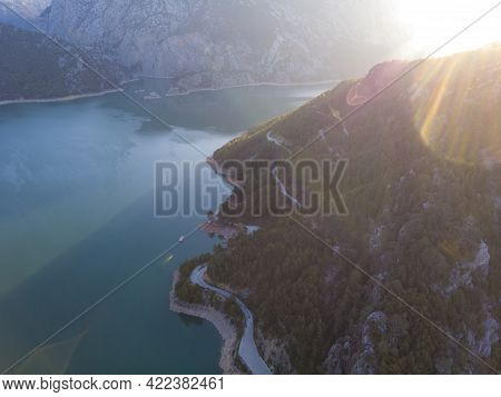 Coastline Of Oymapinar Lake, Mountain And Forest In Turkey - Green Canyon In Oymapinar Mount Area At