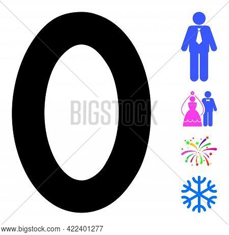 Digit Zero Icon Designed In Flat Style. Isolated Vector Digit Zero Icon Illustrations On A White Bac
