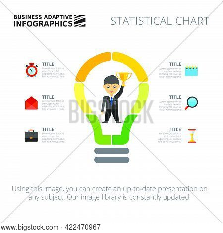 Business Infographics With Six Elements. Metaphor Chart, Process Diagram, Template. Creative Concept