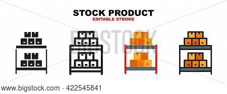 Stock Product Icon Set With Different Styles. Colored Vector Icons Designed In Filled, Outline, Flat