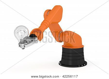 Robotarm anläggning lampa