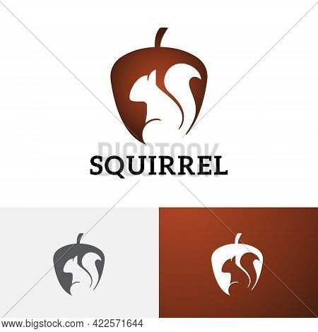 Squirrel Nut Chipmunk Abstract Negative Space Logo