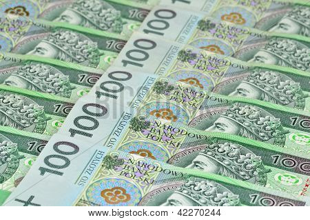 Polnische Banknoten Verlegung In einer Reihe