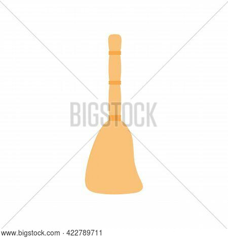 Flat Cleaning Item, Handle Broom, Sweep Floor, Remove Dirt Or Dust. Simple Broom Icon. Can Be Used A