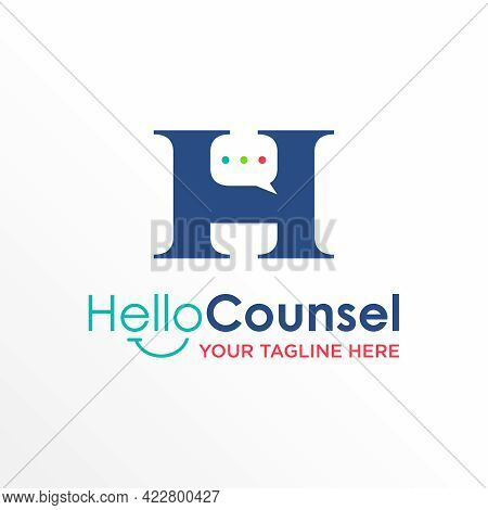 Letter H Logo Free Vector Stock. Chat Abstract Design Concept. Can Be Used As A Symbol Associated Wi