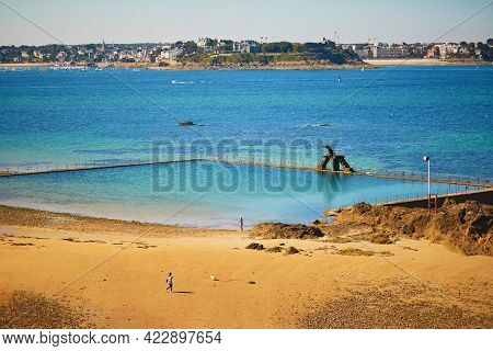 Famous Beach Seawater Swimming Pool Bon-secours In Saint-malo, Brittany, France