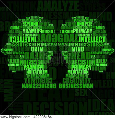 Abstract Colorful Silhouette Two Human Heads With Words