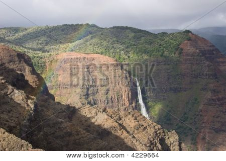 Rainbow Over Waterfall