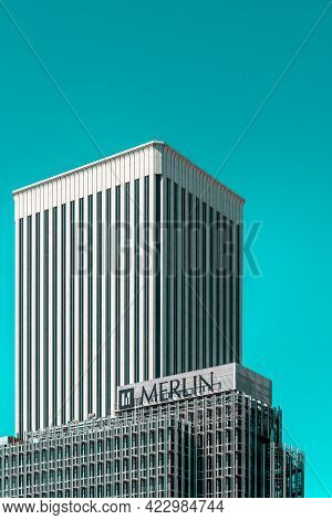 Madrid, Spain - 30 August 2020: Modern Office Buildings In Azca Financial District. Torre Picasso An