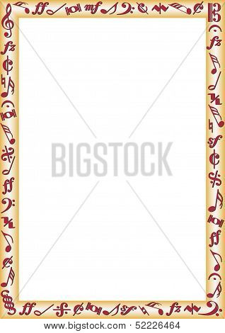 Colorful Border with music signs