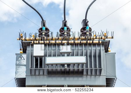 Electric transformer against Blue Sky