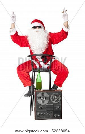 Santa Claus Having Fun At Party