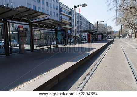 Deserted Station At A Strike Day In Public Service In Cologne, Germany