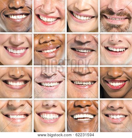 Portraits od Variation of Multi-ethnic Smiles