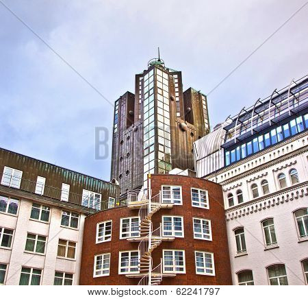 HAMBURG, GERMANY - JUNE 5, 2013: famous hotel Hafen Hamburg at the dock Landungsbruecken