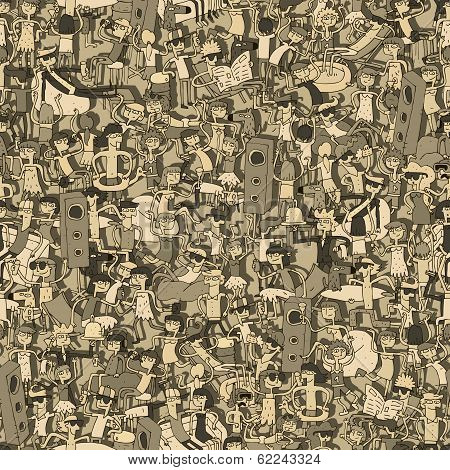 Dance Party Seamless Pattern