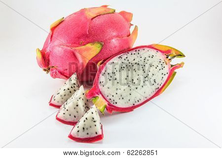 Dragon Fruit On White Background