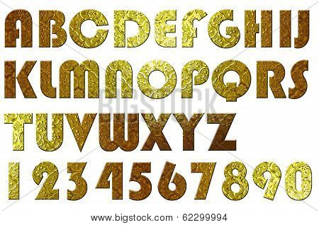 High quality scan of letterpress uppercase alphabets - A to Z. Nice retro glass style.