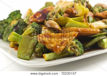 Sauteed Mixed Chinese Vegetables With Tofu